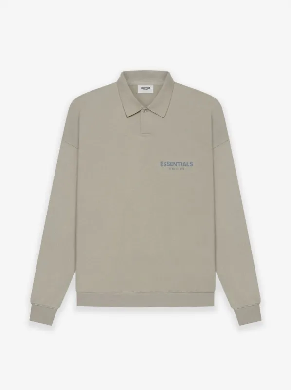 Long Sleeve French Terry Polo made by Essentials