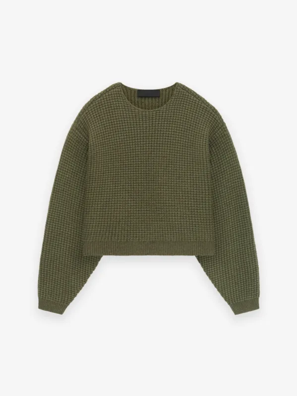 Womens Heavy Waffle Cropped Crewneck sold by Fear of God
