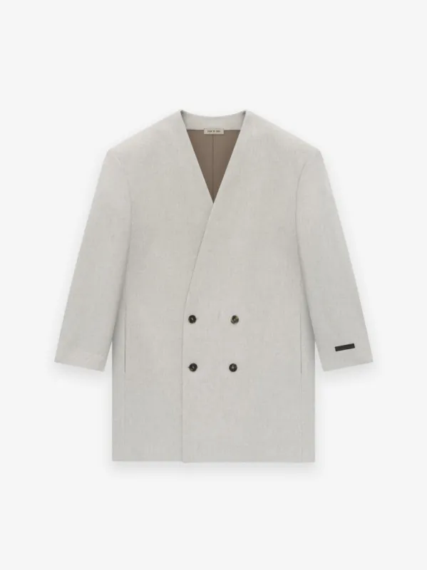 Wool Flannel Long Relaxed Lapelless Blazer sold by Fear of God