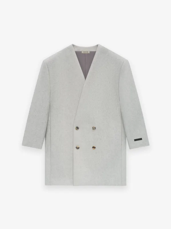 Military Wool Long Relaxed Lapelless Blazer made by Fear of God