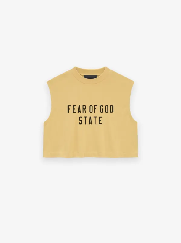 Womens Tri-Blend Cropped Muscle Tee made by Essentials