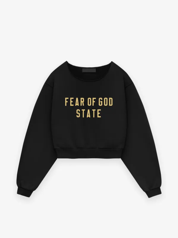 Womens Heavy Fleece Raw Cropped Crewneck sold by Fear of God