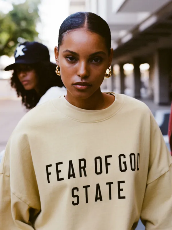 Womens Fleece Cropped Crewneck made by Fear of God