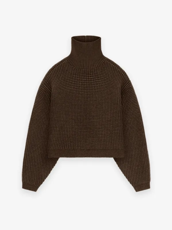 Women's Heavy Waffle Cropped Turtleneck sold by Fear of God