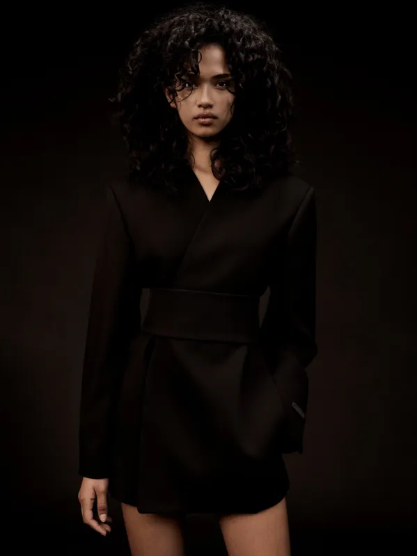 Wool Gabardine Lapelless Blazer sold by Fear of God