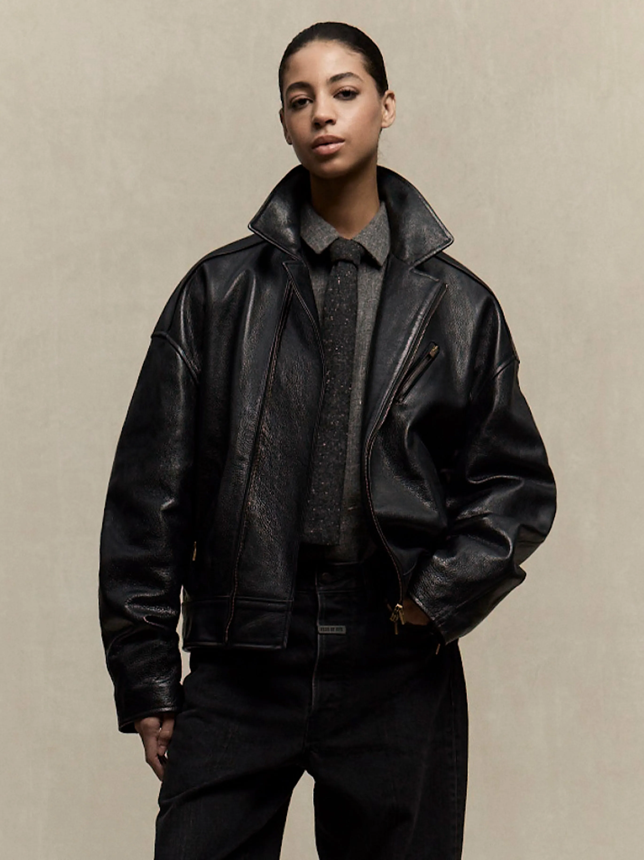 Leather Motorcycle Jacket sold by Fear of God