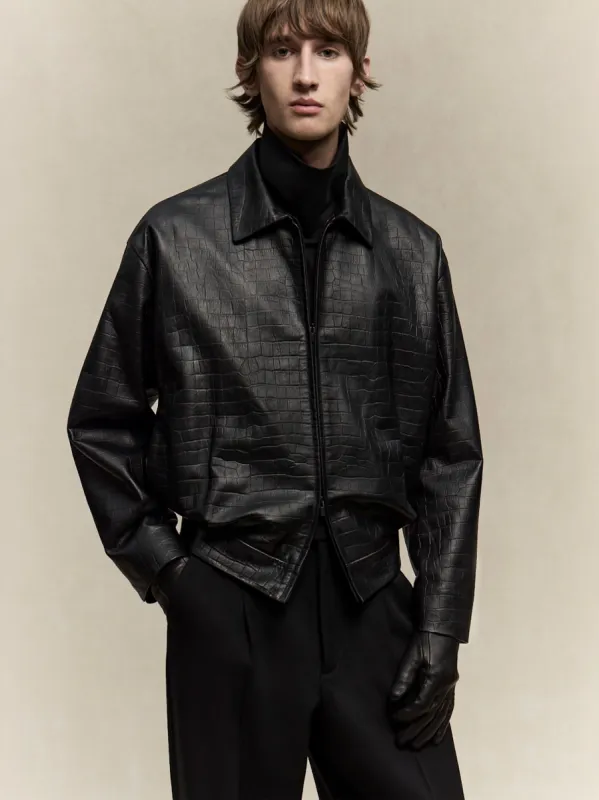 Crocodile Embossed Leather Jacket sold by Fear of God
