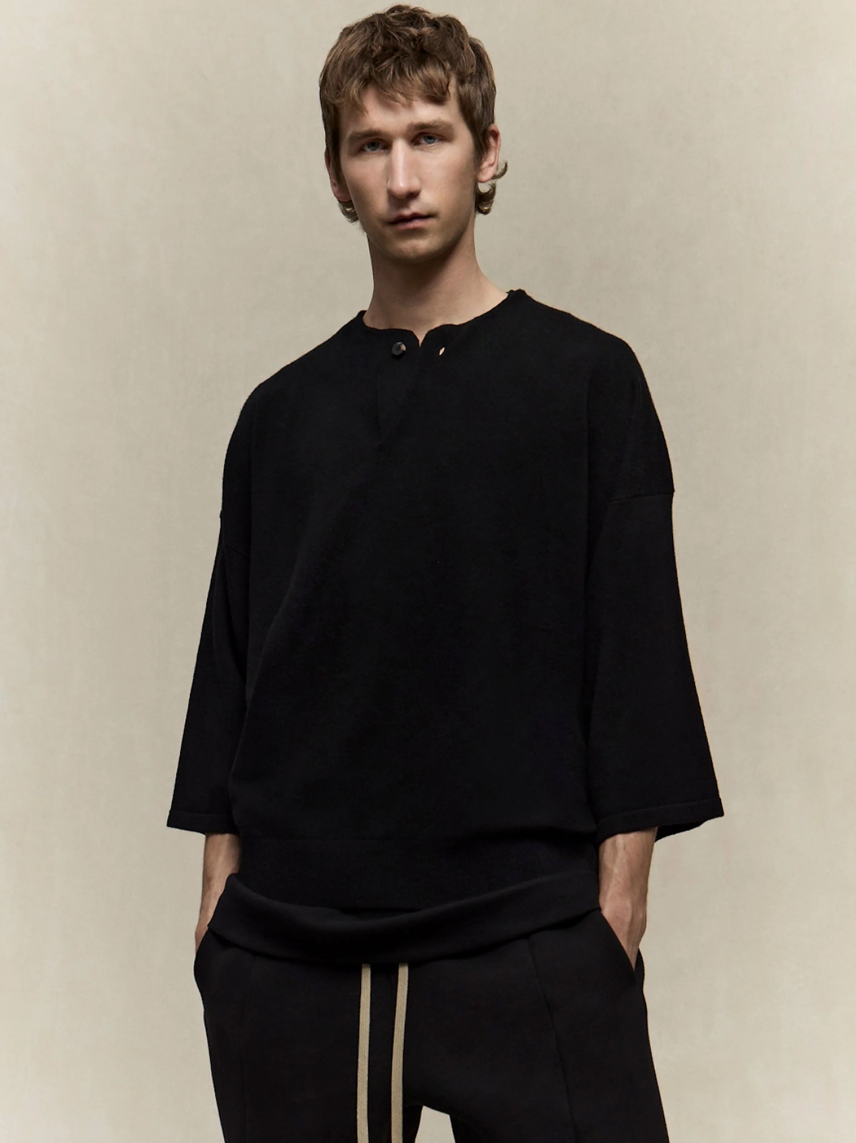 Fine Knit Henley Tee sold by Fear of God