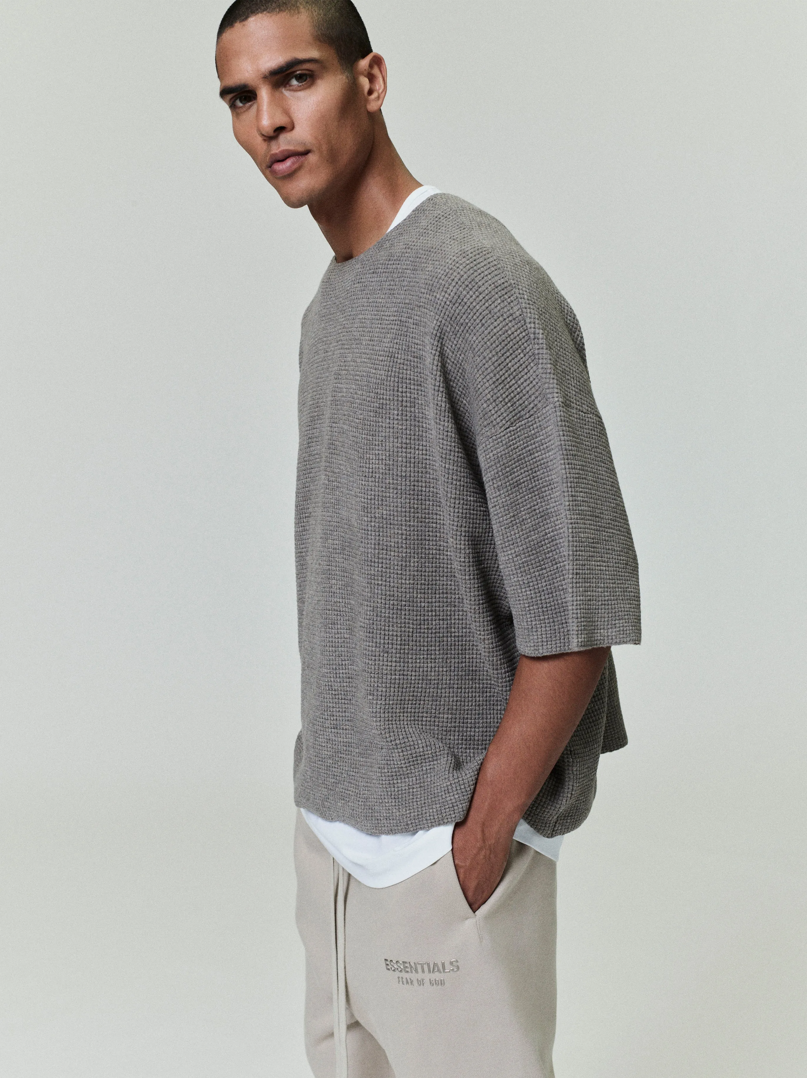 Waffle Short Sleeve Sweater sold by Fear of God