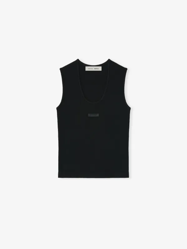 Womens Soft Rib Knit Tank made by Essentials