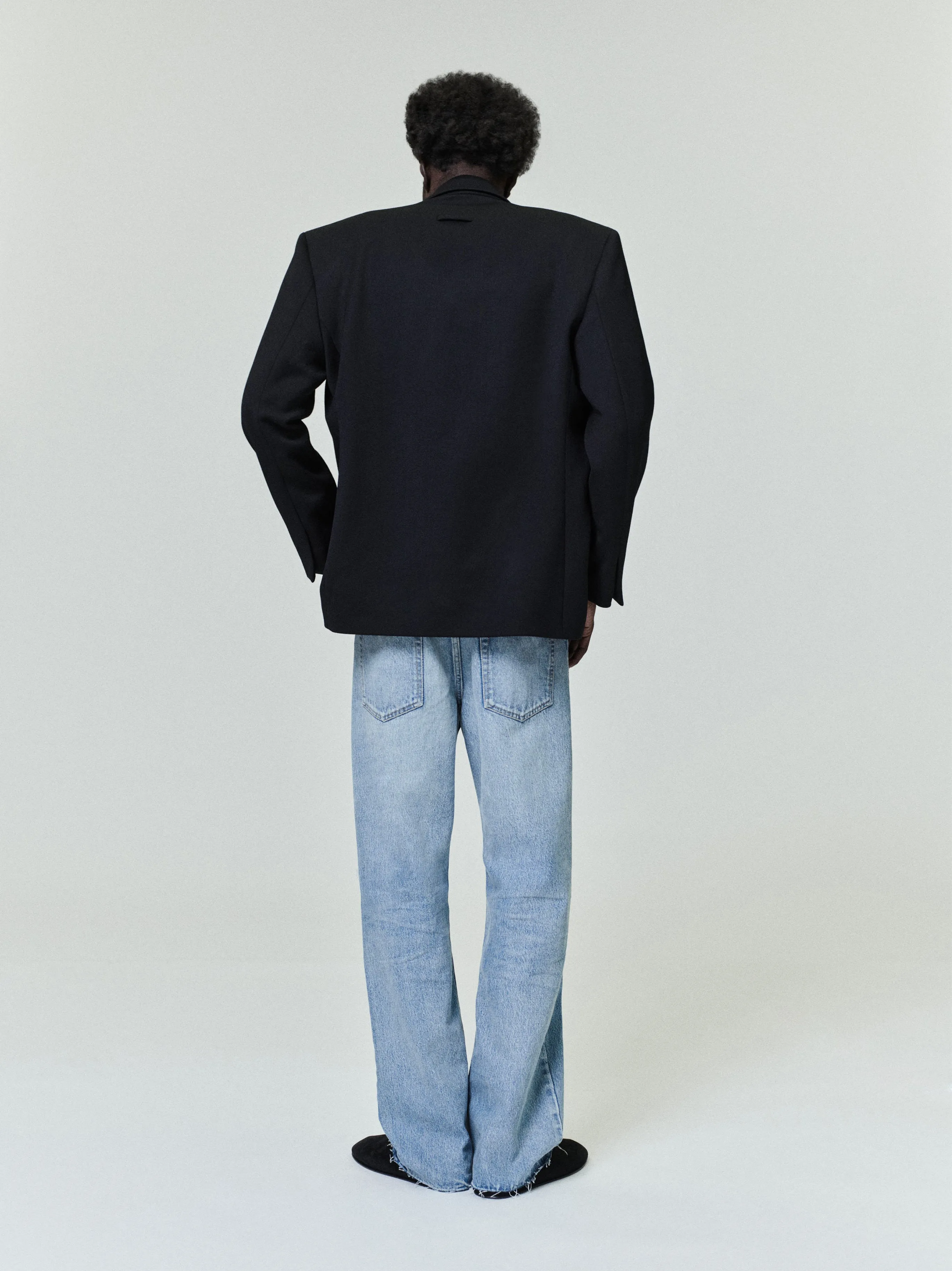 Satin Wool Double Breasted Blazer sold by Fear of God