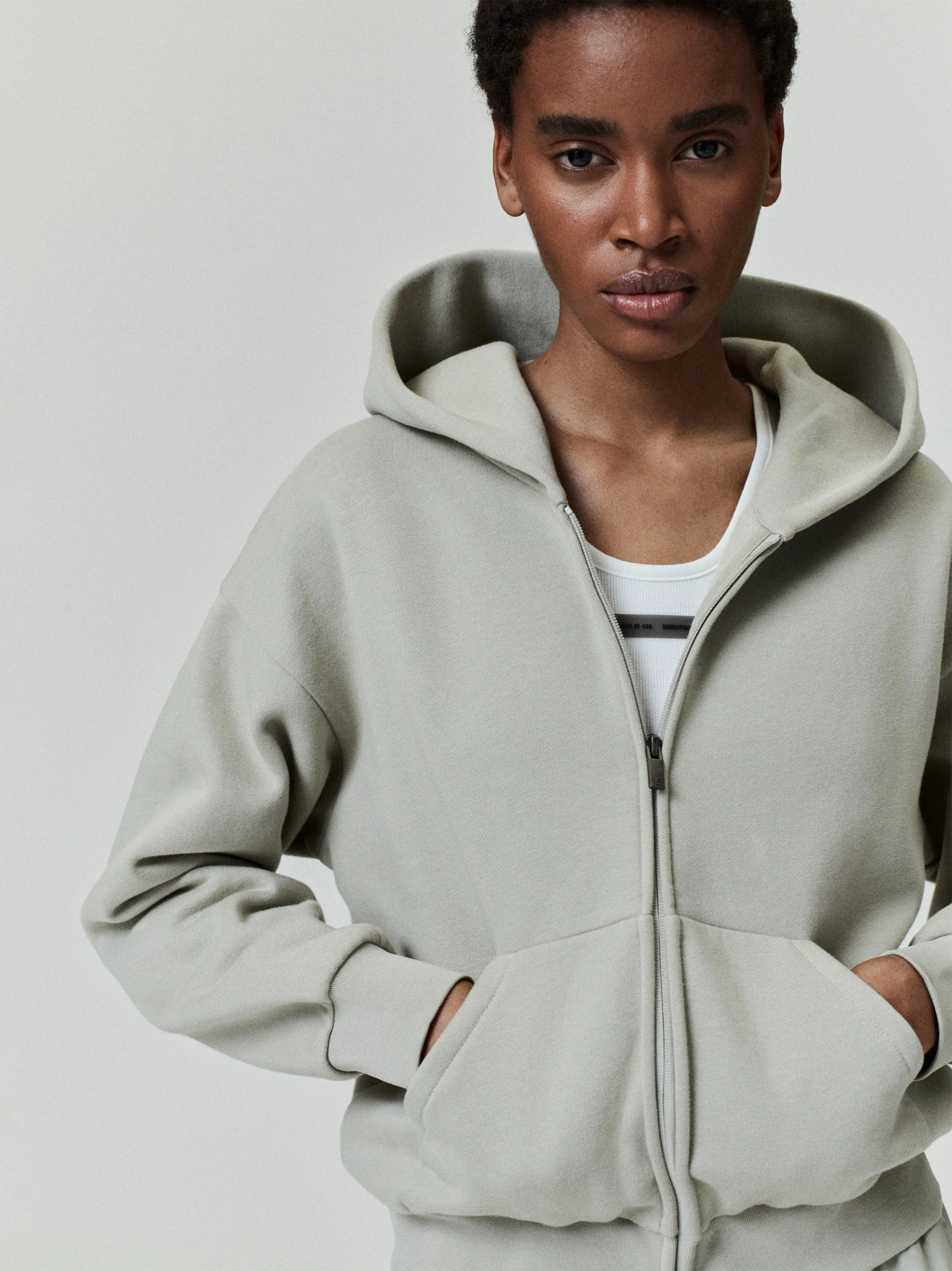 Womens Classic Fleece Zip-Up Hoodie sold by Fear of God product image thumbnail 4
