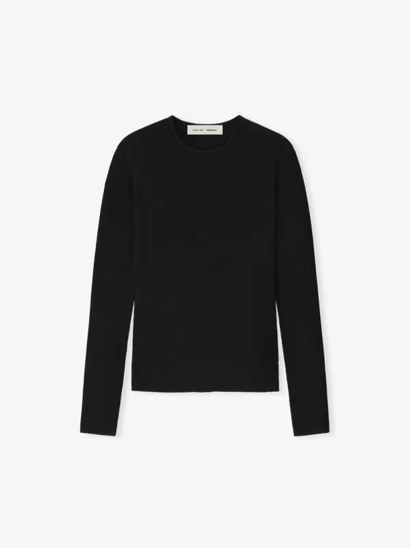 Womens Rib Long Sleeve Top made by Essentials