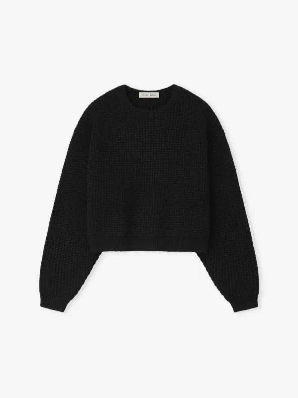 Womens Heavy Waffle 90s Crewneck Sweater made by Essentials