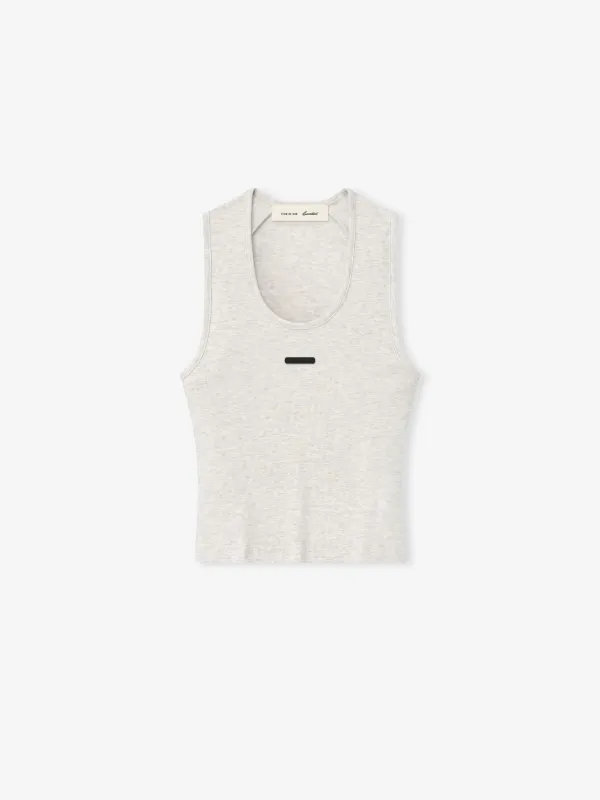 Womens Rib Fitted Tank made by Essentials