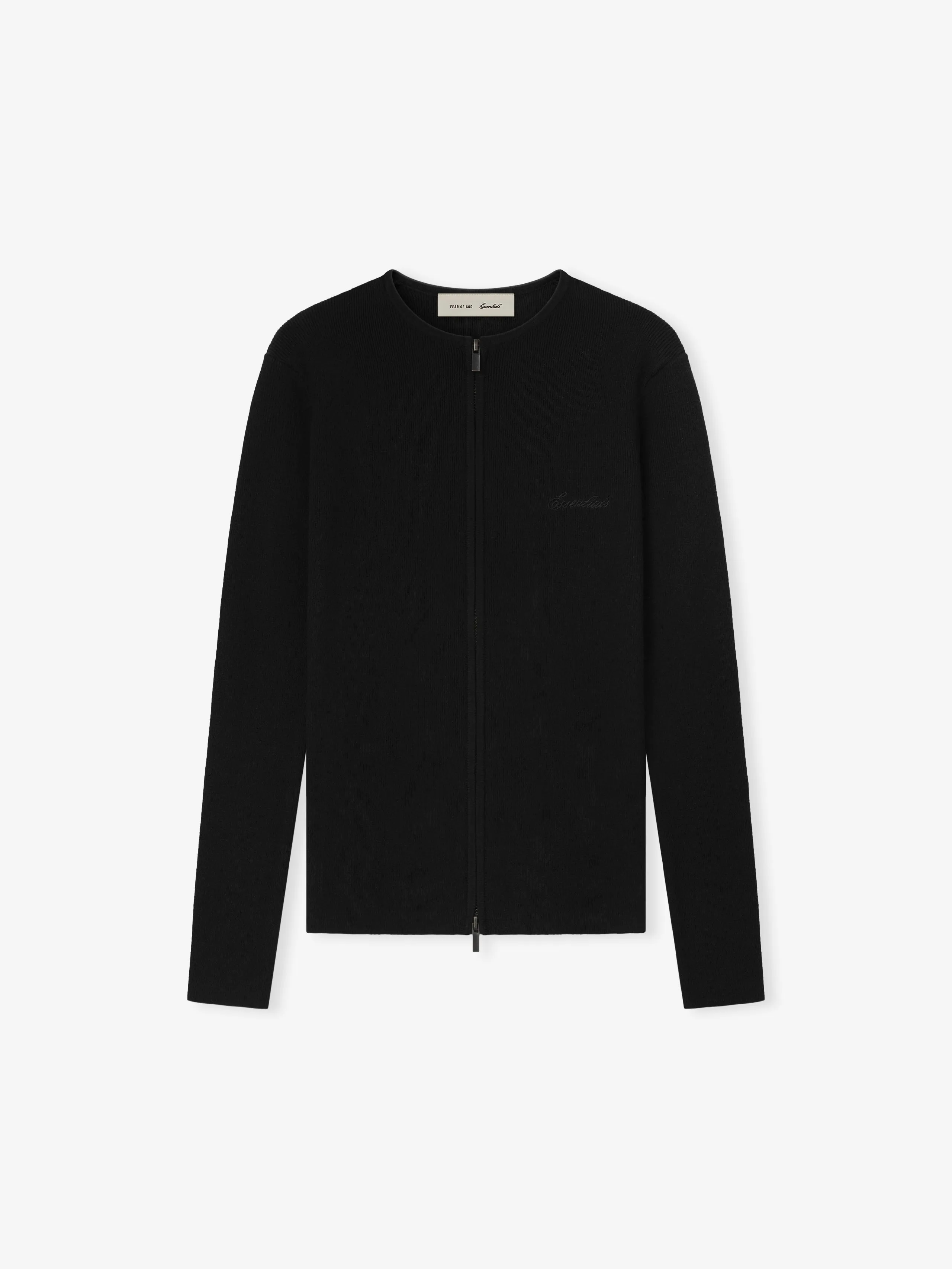 Womens Signature Rib Knit Fitted Long Sleeve Zip Up Tee sold by Fear of God product image thumbnail 2