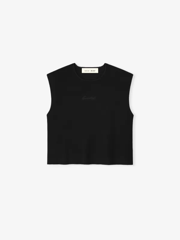 Womens Signature Rib Knit Cropped Top made by Essentials