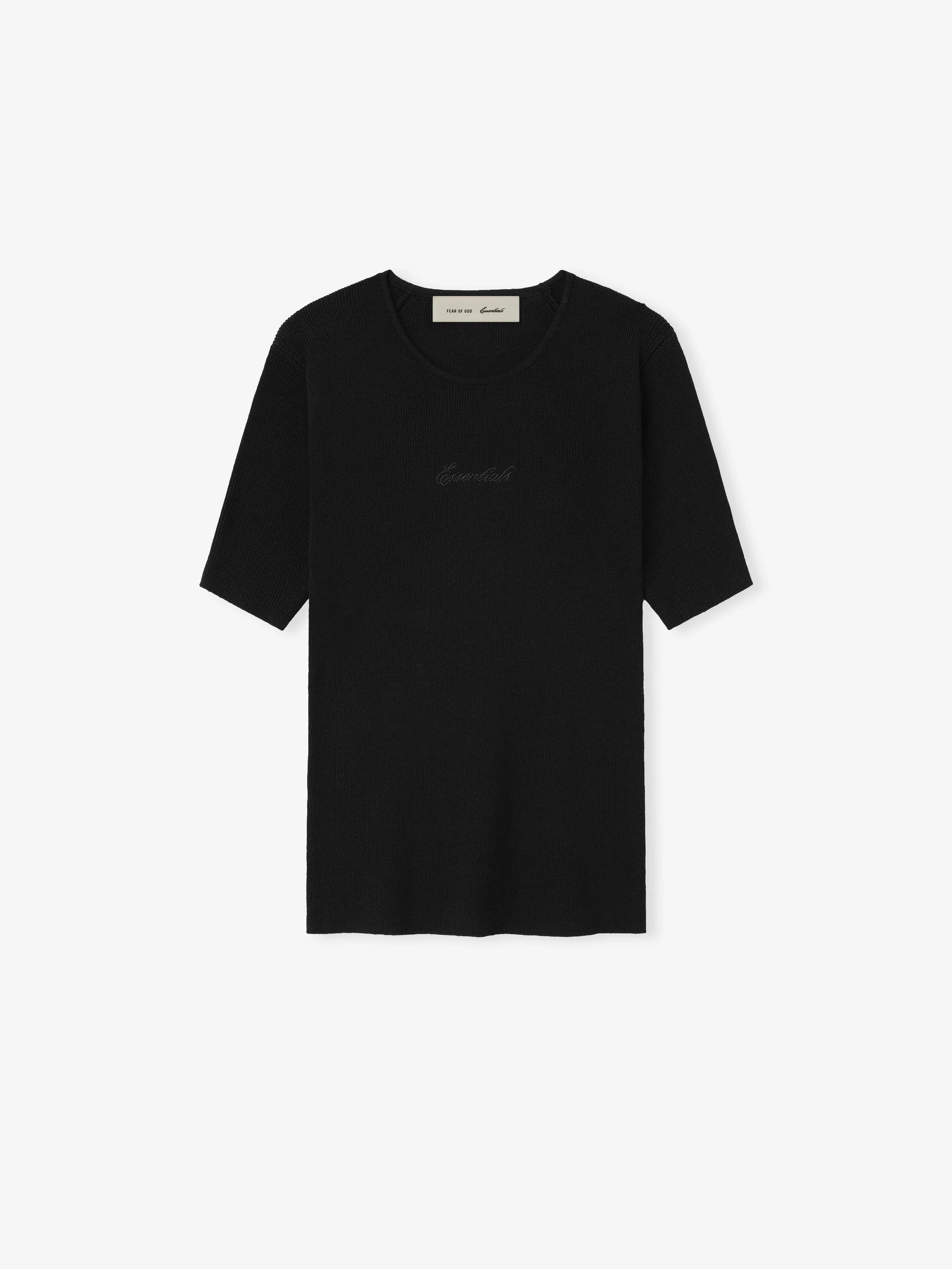 Womens Signature Rib Knit Fitted Short Sleeve Tee sold by Fear of God