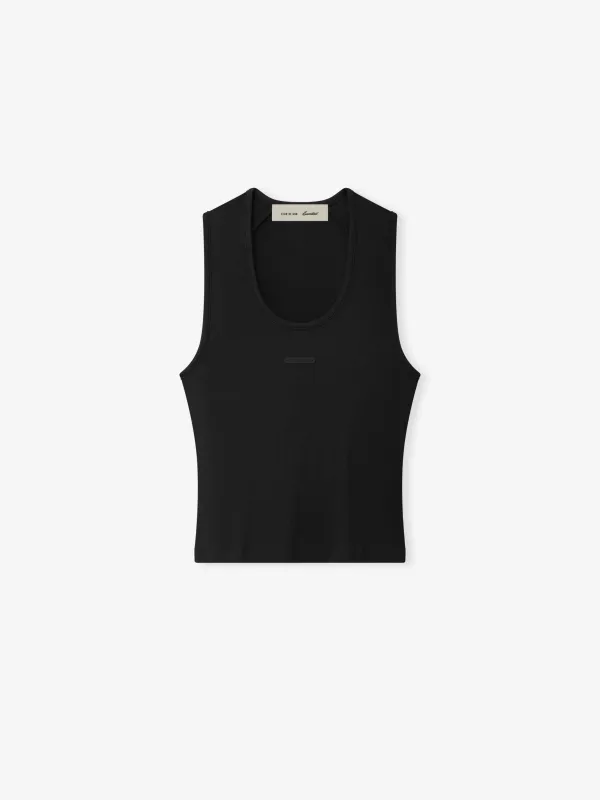 Womens Rib Knit Fitted Tank made by Essentials