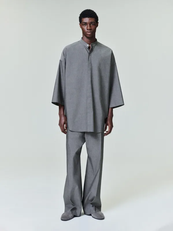 Cotton Wool Oxford Mandarin Relaxed Short Sleeve Shirt made by Fear of God