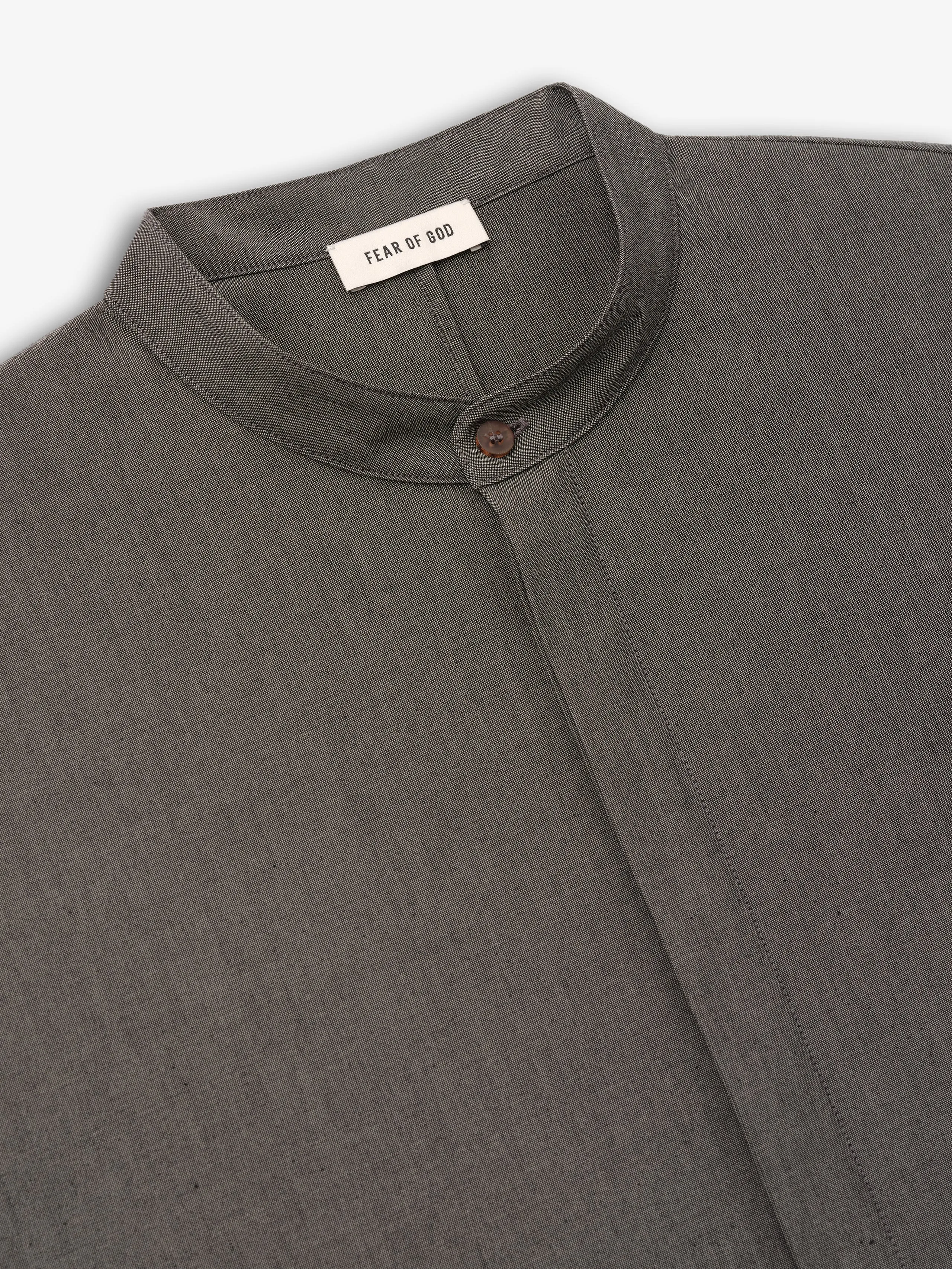 Cotton Wool Oxford Mandarin Relaxed Short Sleeve Shirt sold by Fear of God product image thumbnail 5