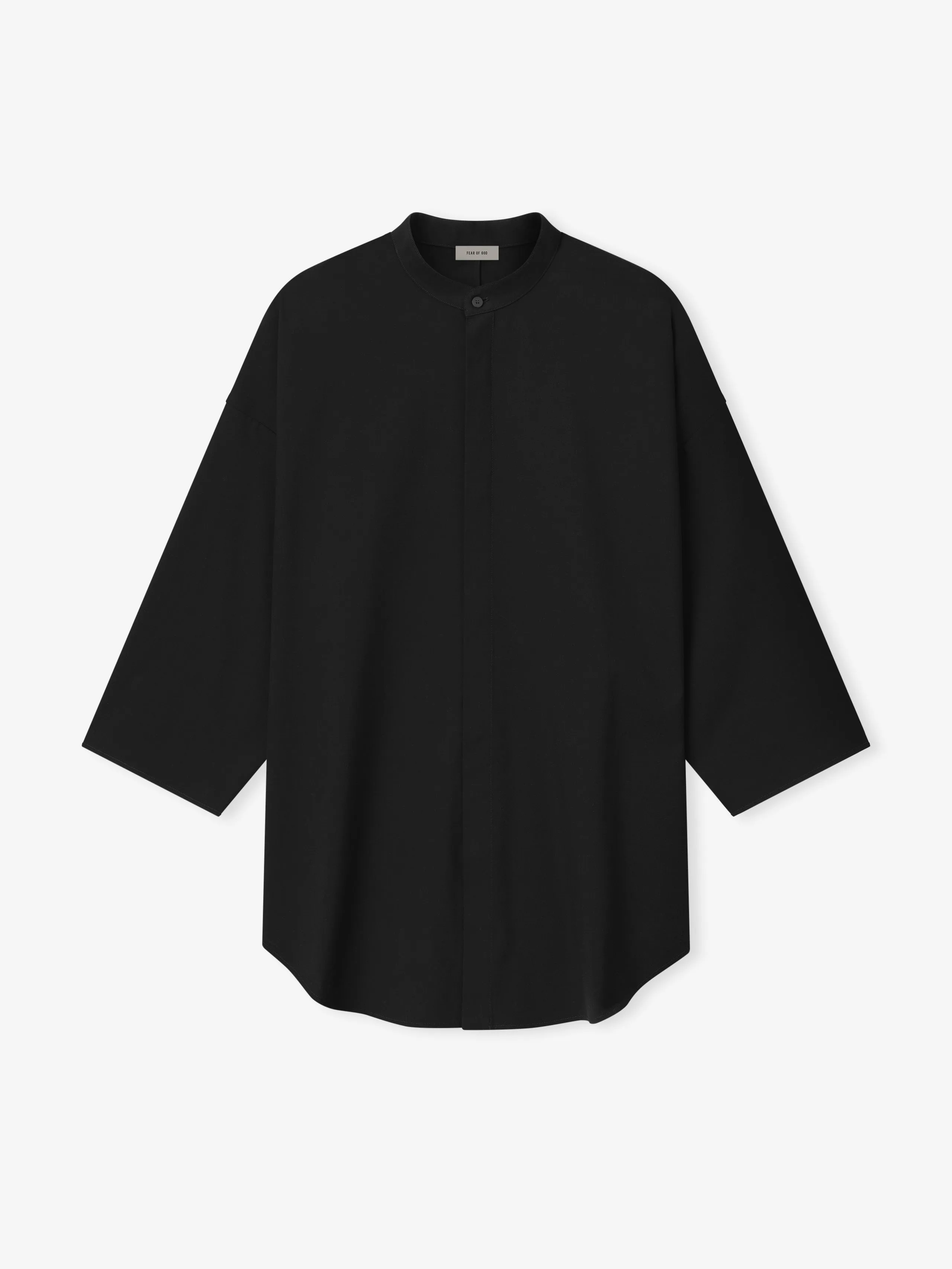 Cotton Wool Oxford Mandarin Relaxed Short Sleeve Shirt sold by Fear of God product image thumbnail 4