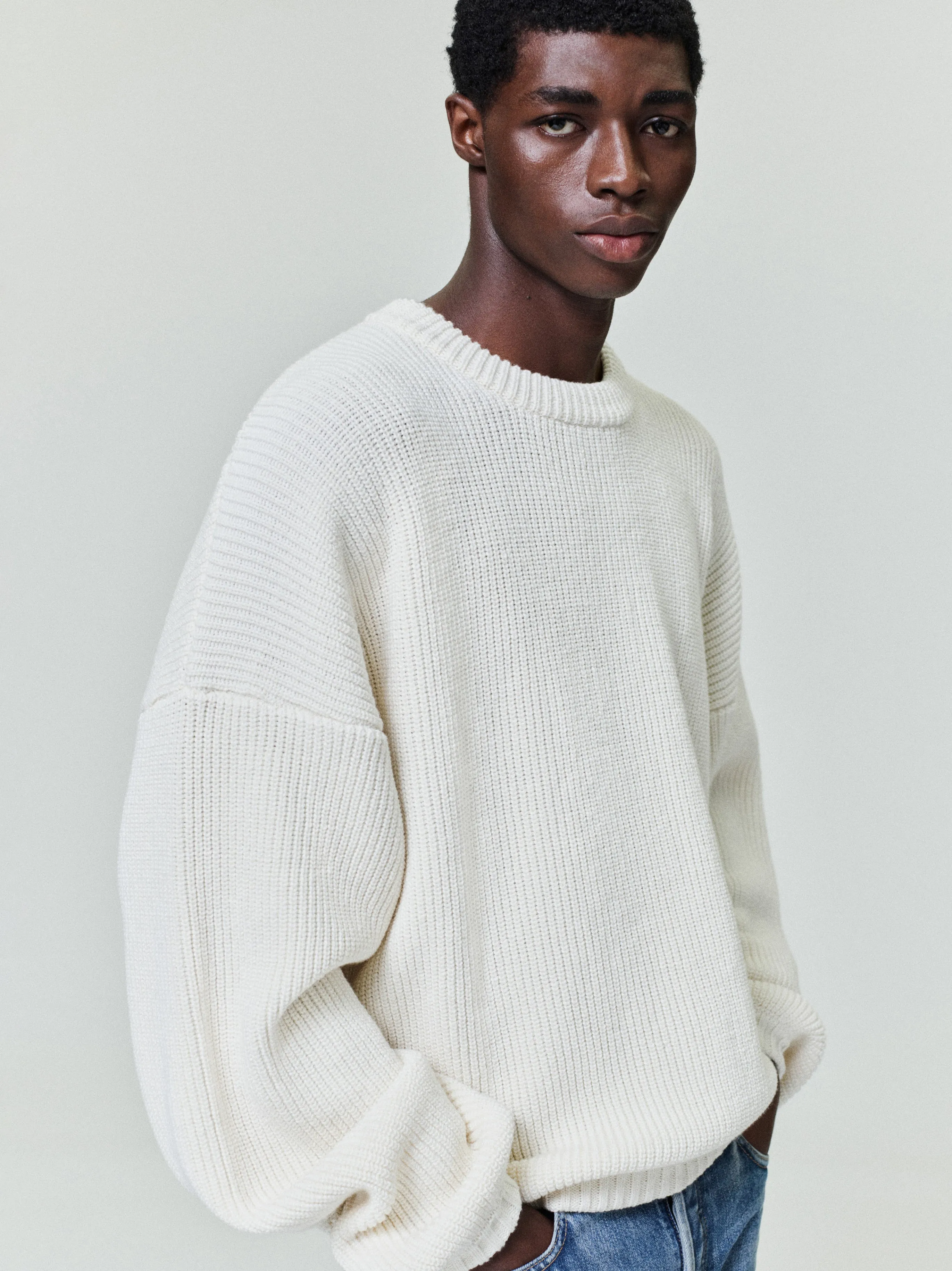 Double Knit Linen Wool Cotton Crewneck Sweater sold by Fear of God