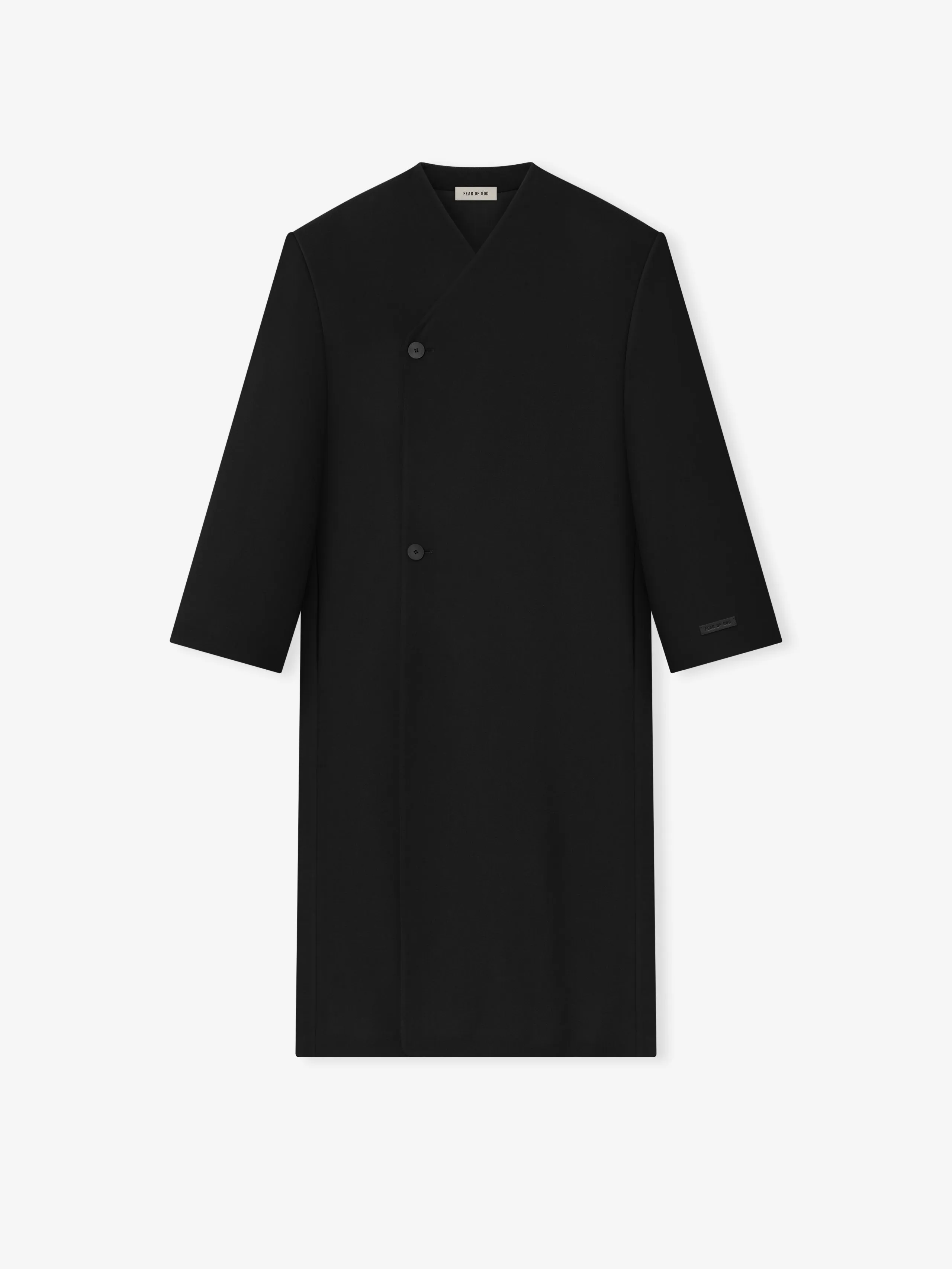 Double Weave Wool Double Breasted Lapelless Coat sold by Fear of God product image thumbnail 2