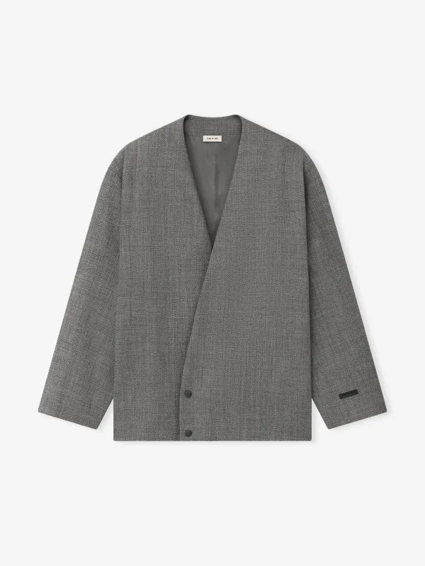 Mouline Wool Relaxed Lapelless Jacket made by Fear of God