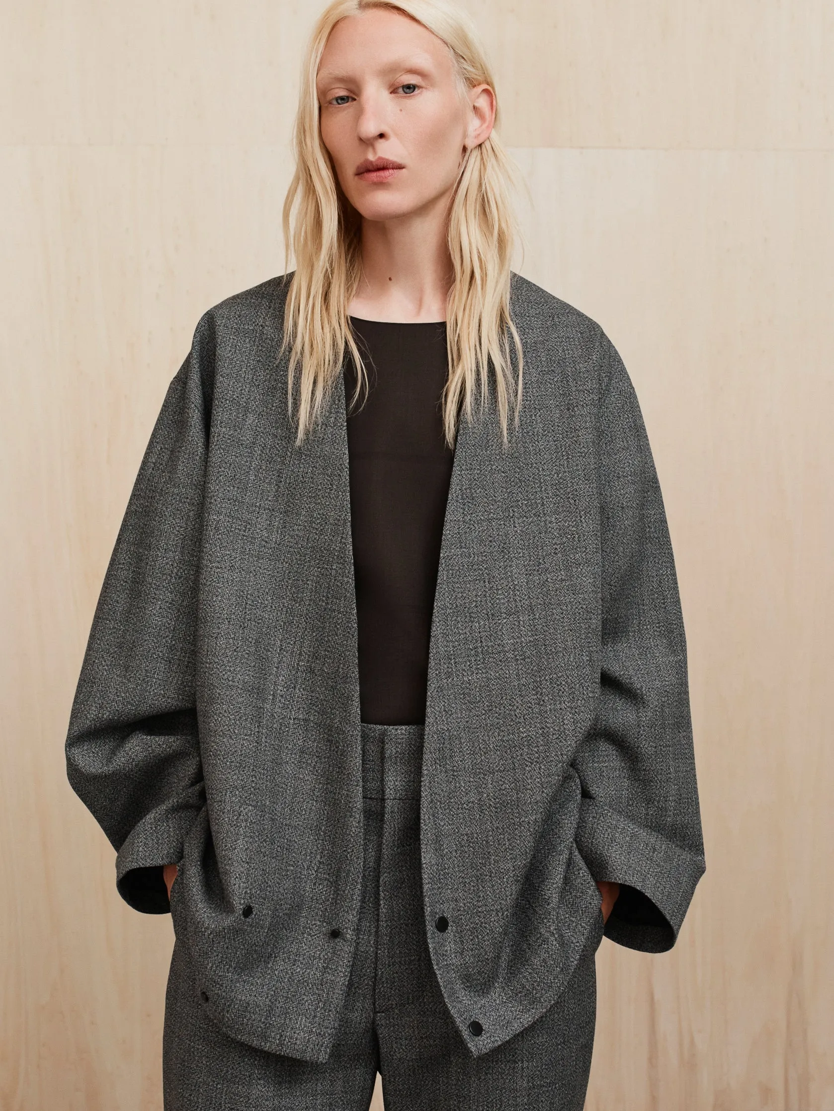 Mouline Wool Relaxed Lapelless Jacket sold by Fear of God product image thumbnail 2
