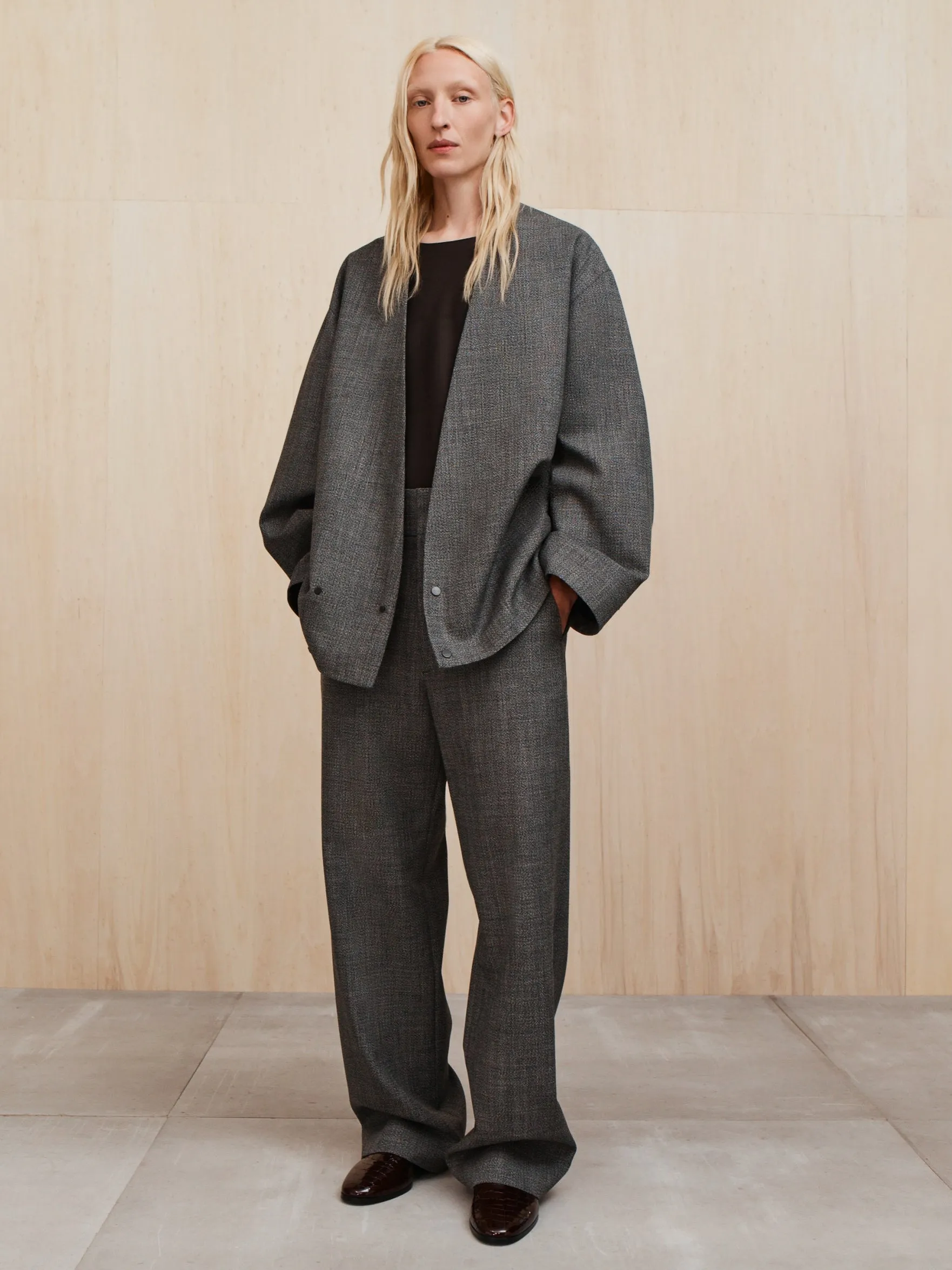 Mouline Wool Relaxed Lapelless Jacket sold by Fear of God product image thumbnail 3