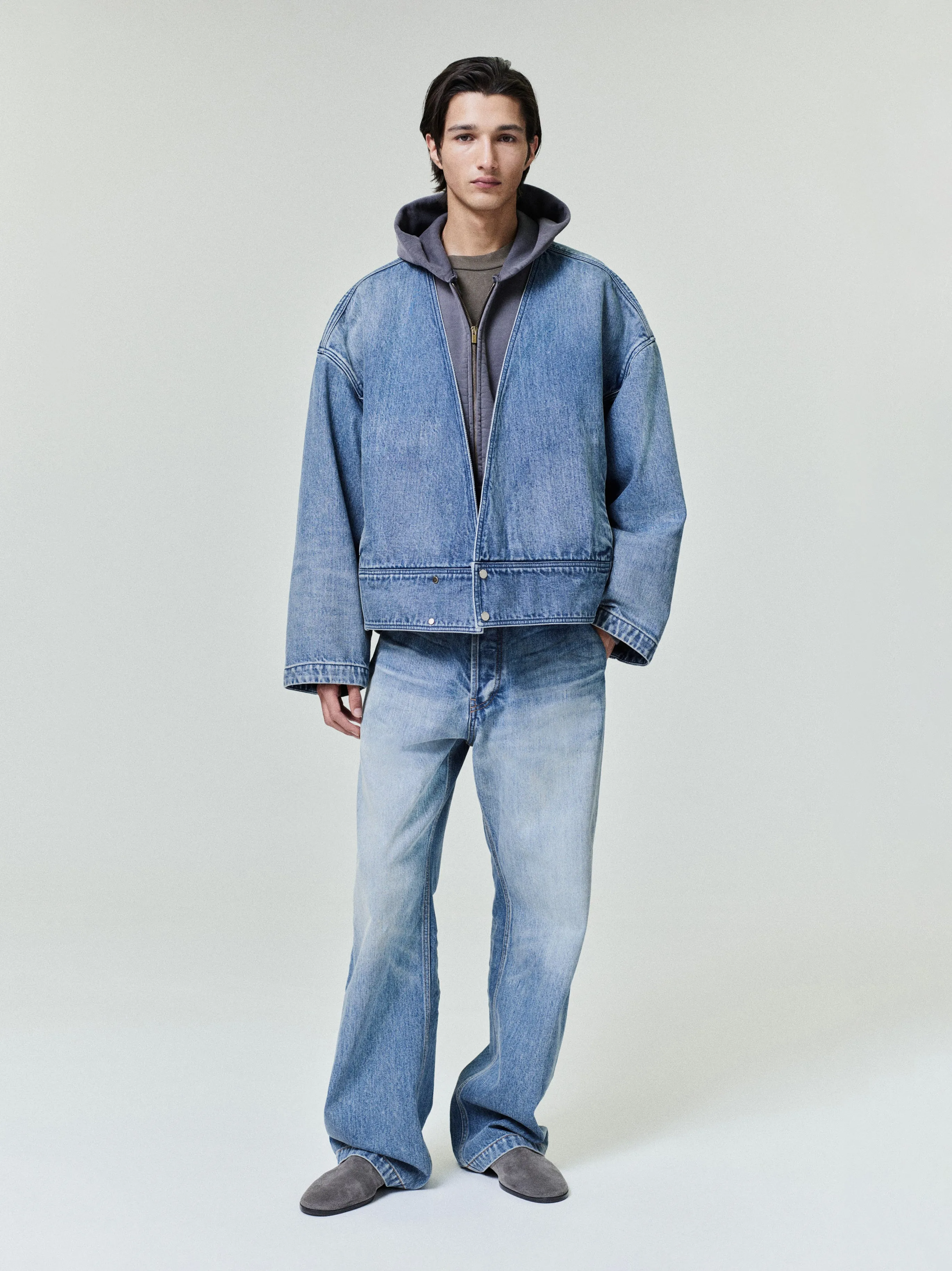 Denim Lapelless Jacket sold by Fear of God