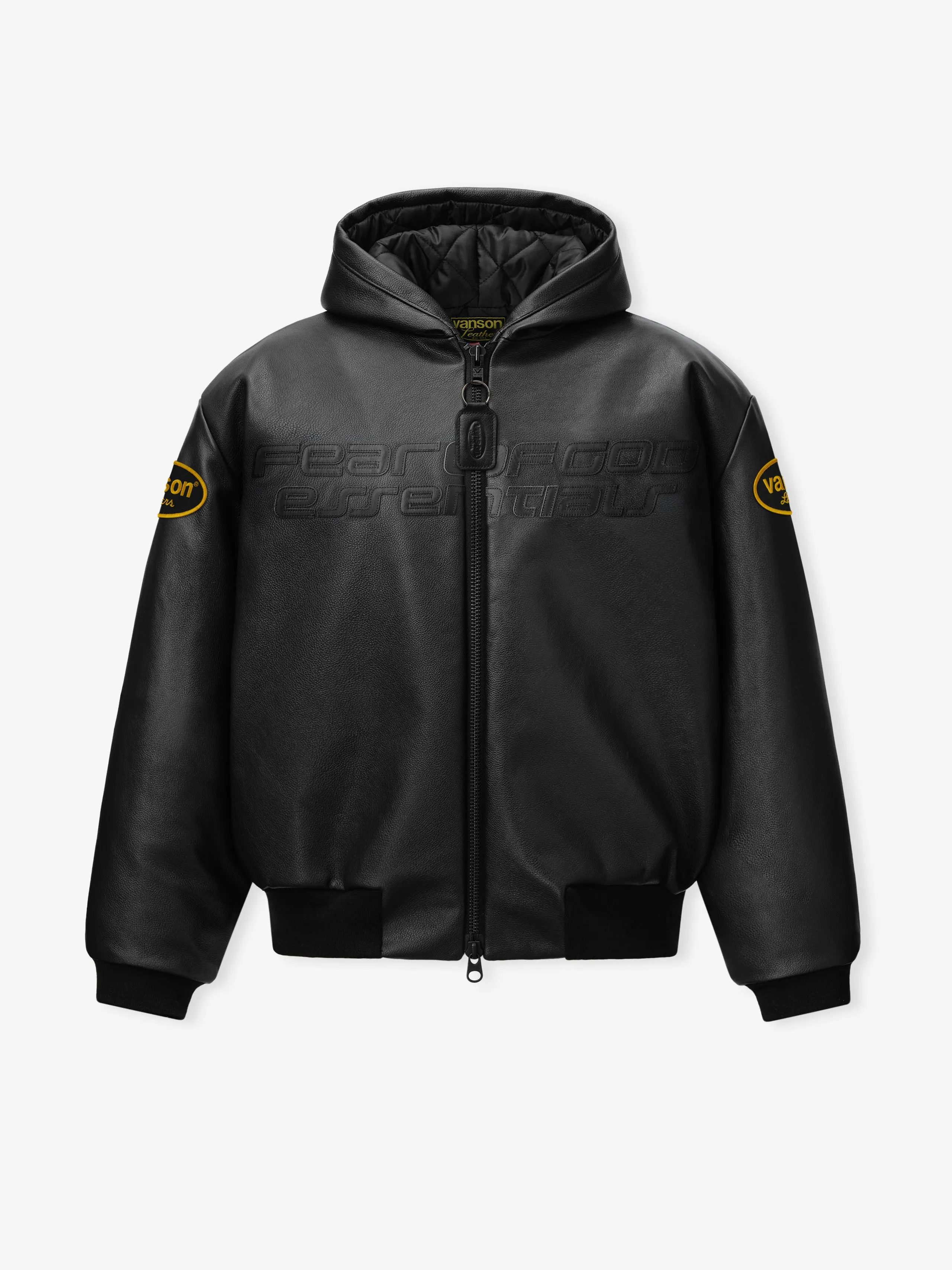 Vanson Essentials Leather Hooded Bomber sold by Fear of God product image thumbnail 3