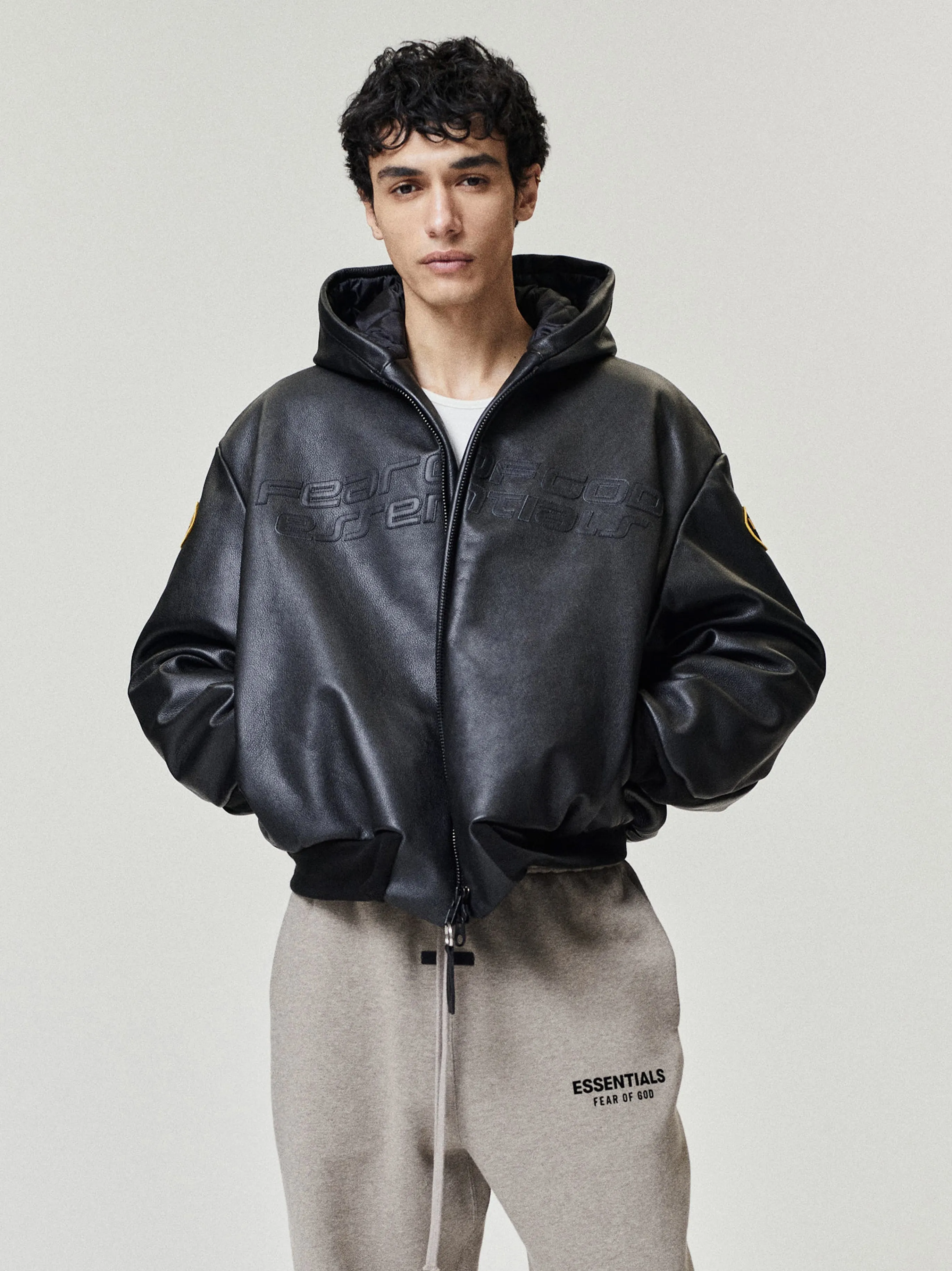 Vanson Essentials Leather Hooded Bomber sold by Fear of God product image thumbnail 2