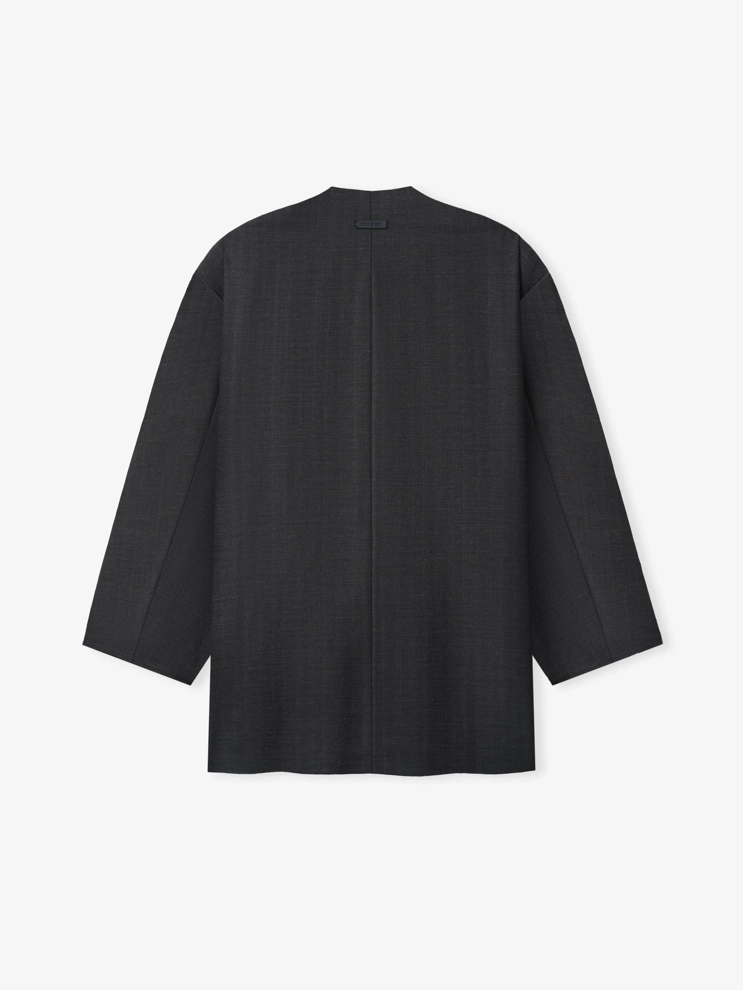 Grey Striped Wool Collarless Sport Jacket sold by Fear of God product image thumbnail 2