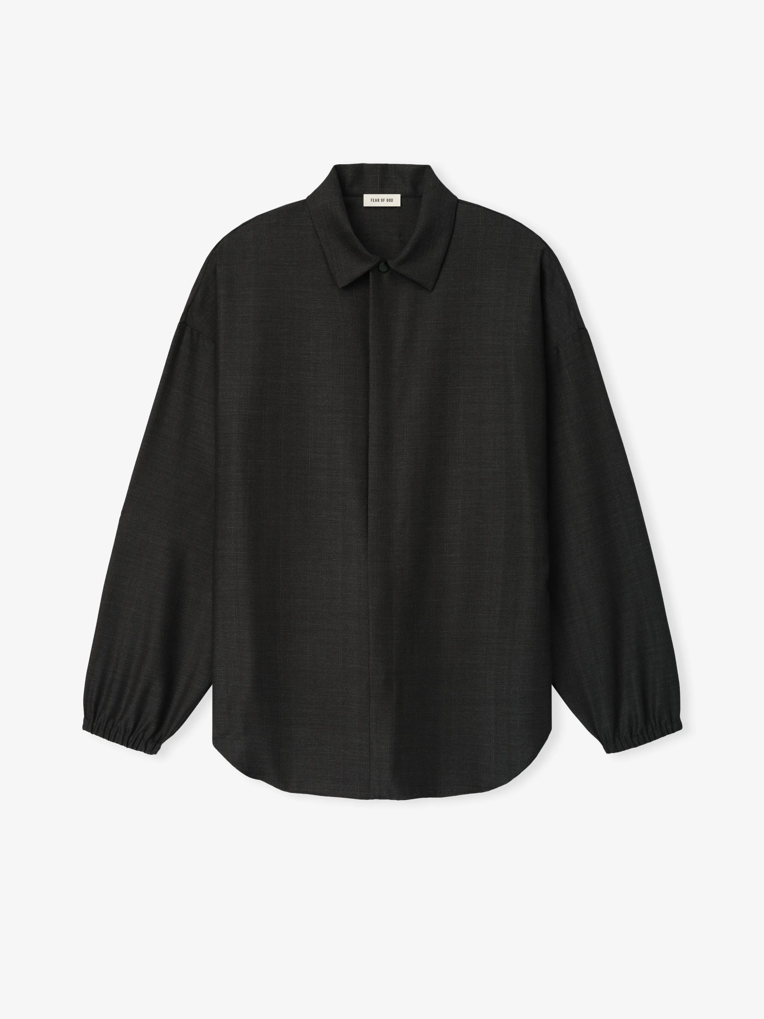 Grey Striped Wool Elastic Cuff Shirt sold by Fear of God product image thumbnail 4