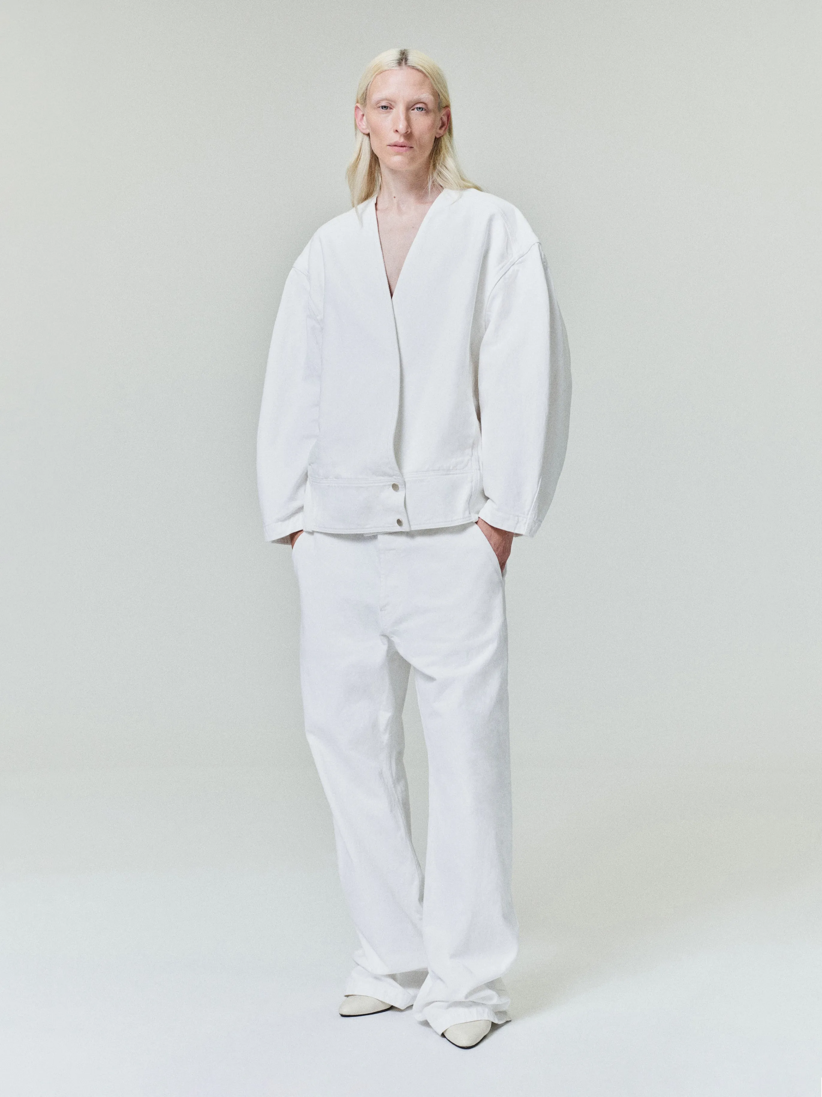 Womens Cotton Twill Relaxed Lapelless Jacket sold by Fear of God