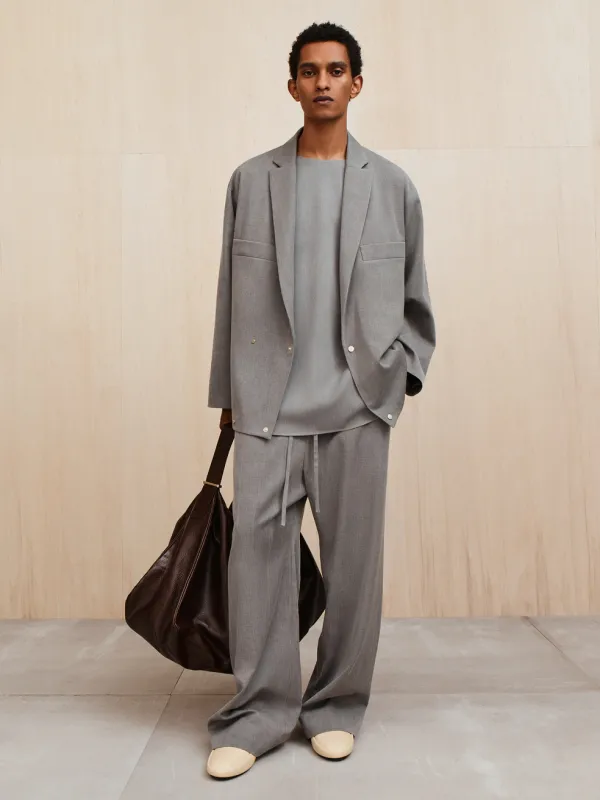 Pigment Dyed Wool Wide Leg Drawstring Pants made by Fear of God