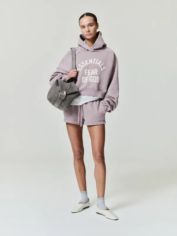Womens Campus 90s Cropped Raglan Hoodie made by Essentials
