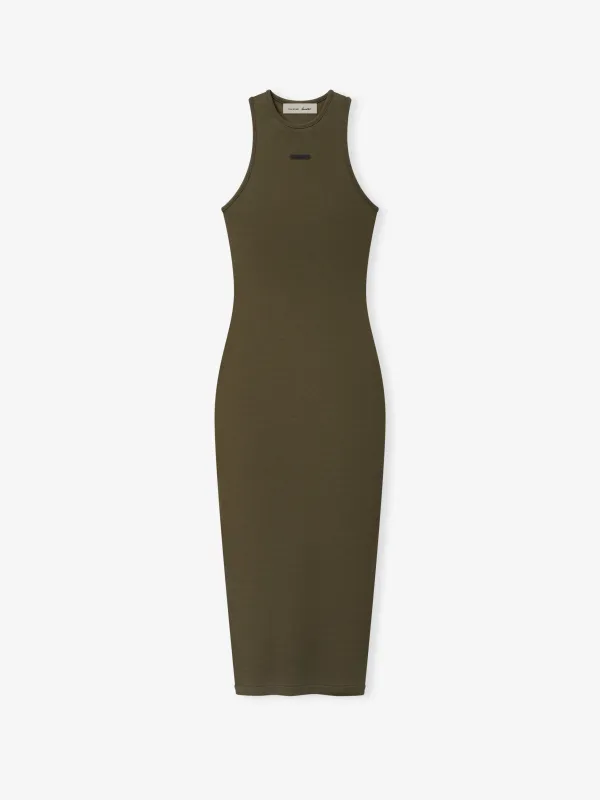 Womens Soft Rib Racerback Dress made by Essentials
