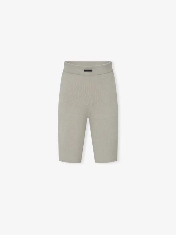 Womens Rib Knit Biker Short made by Essentials