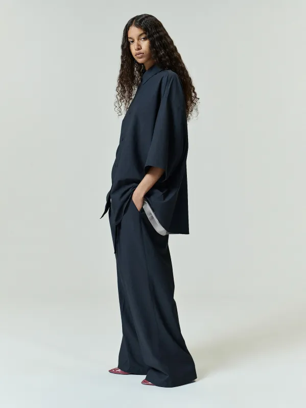 Silk Blend Pleat Front Drawstring Pant made by Essentials