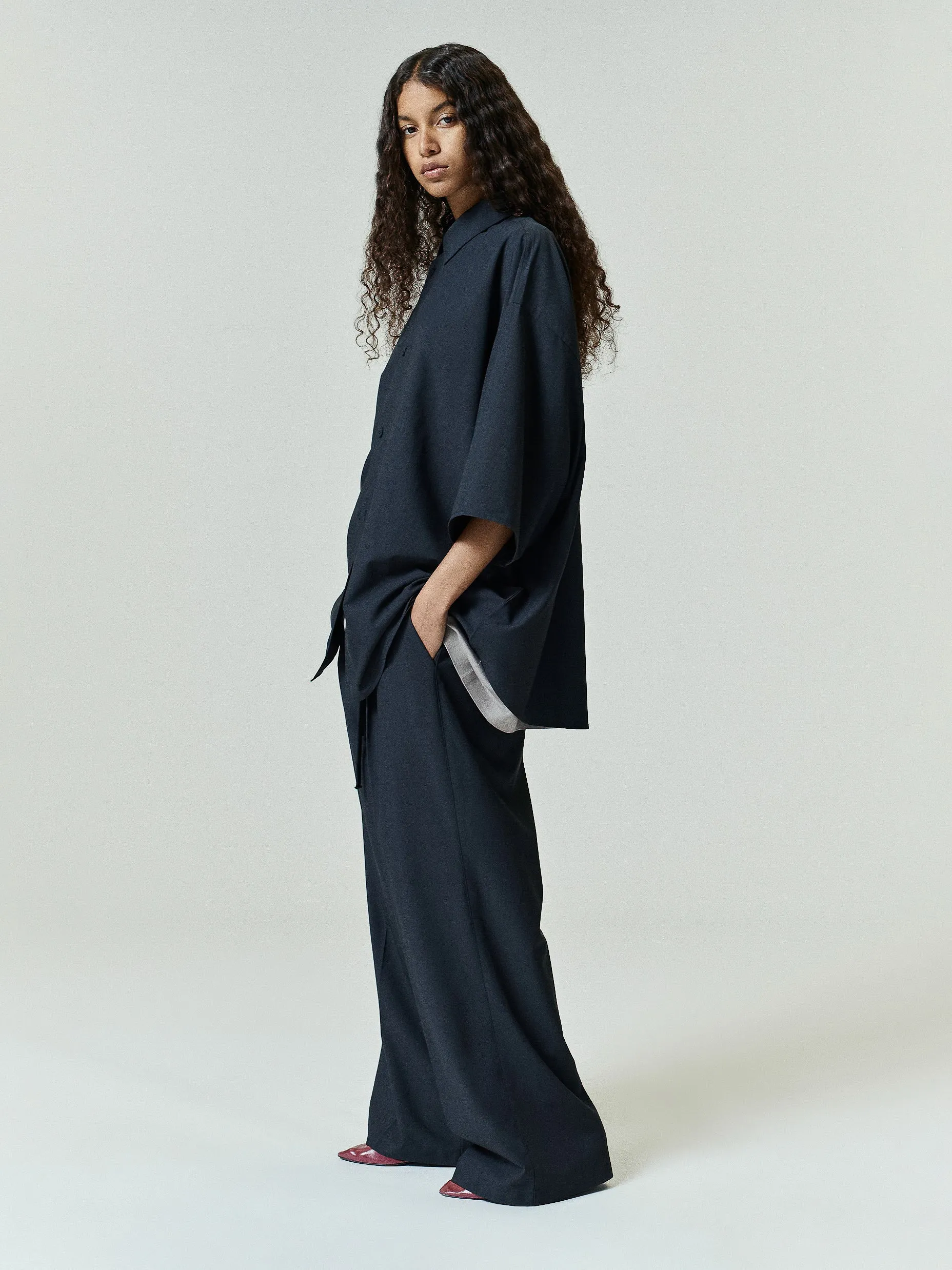 Silk Blend Pleat Front Drawstring Pant sold by Fear of God