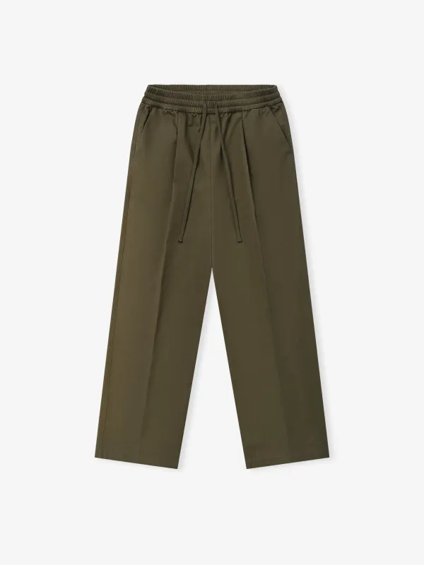 Cotton Twill Pleat Front Drawstring Pant made by Essentials