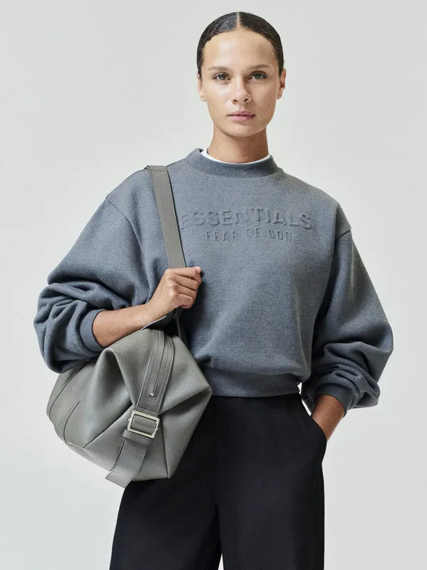 Womens Embossed FW26 Modern Cropped Crewneck made by Essentials