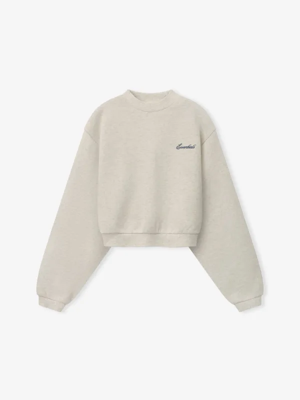 Womens Modern Cropped Crewneck Sweatshirt made by Essentials