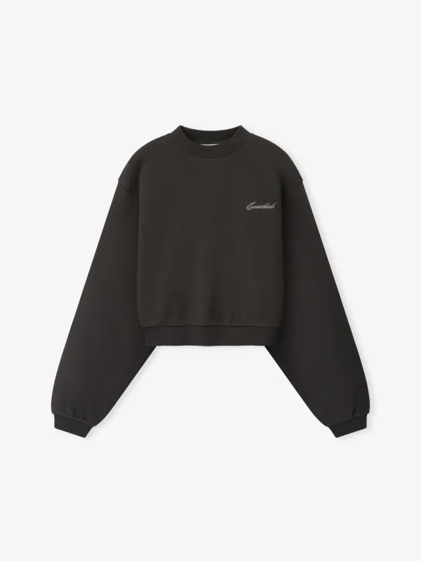 Womens Modern Cropped Crewneck Sweatshirt made by Essentials