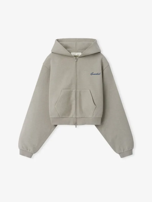 Womens Modern Cropped Zip Hoodie made by Essentials