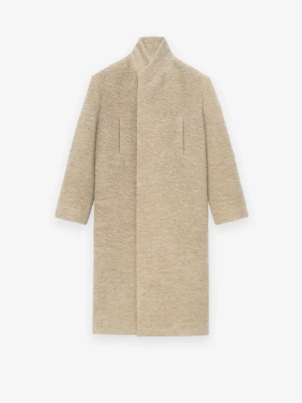 Wool Boucle Stand Collar Overcoat sold by Fear of God