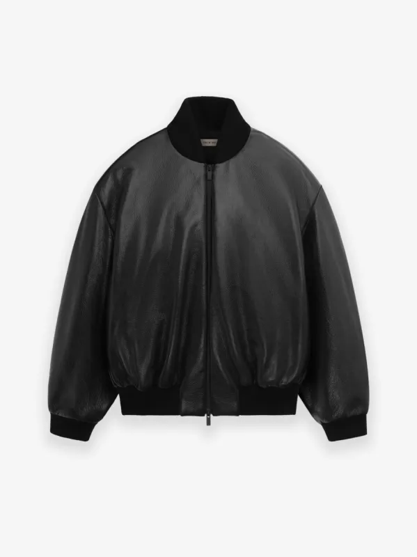 Leather Moto Stripe Bomber sold by Fear of God